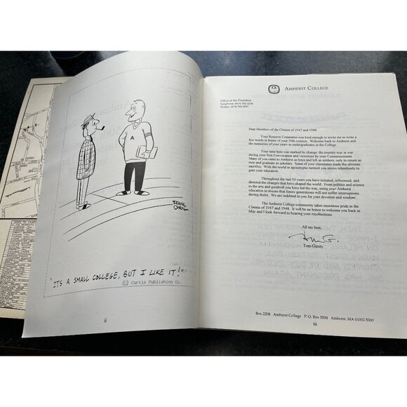 Vtg Amherst College 50th Reunion Book May 28-June 1 1997 Letter From Tom Gerety - Picture 5 of 9